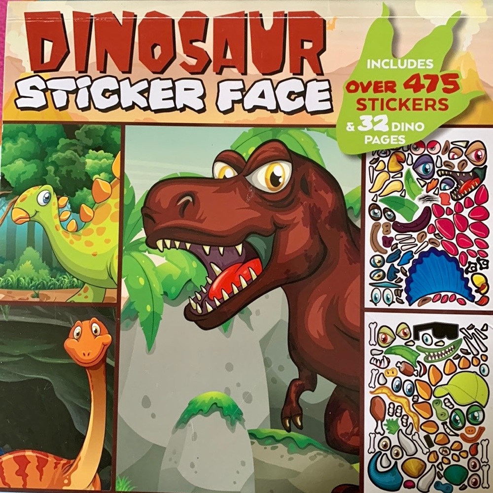 Bendon Dinosaur Create a Face Sticker Pad - Picture 6 of 9